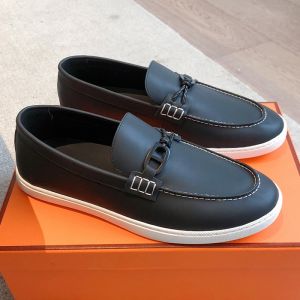 Hermes Ignacio Loafers Unisex Calfskin In Black