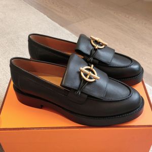 Hermes Impact Loafers Women Calfskin In Black