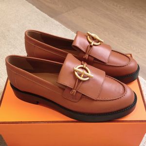 Hermes Impact Loafers Women Calfskin In Brown