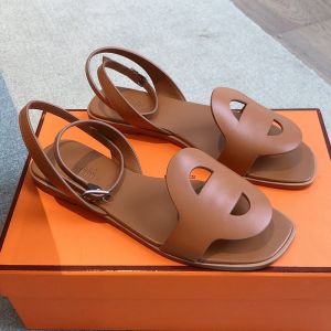 Hermes Julie Sandals Women Calfskin In Brown