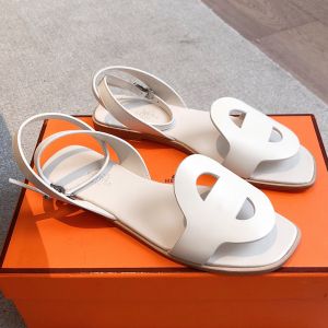 Hermes Julie Sandals Women Calfskin In White