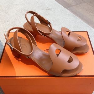 Hermes Juliette 45 Sandals Women Calfskin In Brown