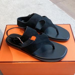 Hermes Karen Sandals Women Suede In Black