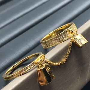 Hermes Kelly Cadenas Double Ring In Gold