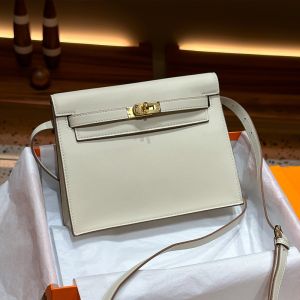 Hermes Kelly Danse Bag Swift Leather Gold Hardware In White