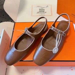 Hermes Kleo Slingback Women Calfskin In Brown