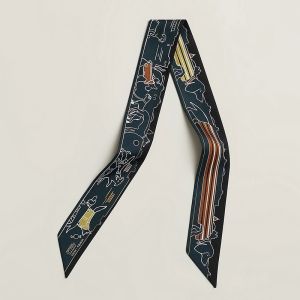 Hermes Les Chiens Parisiens Twilly In Black