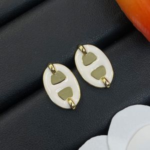 Hermes Mini Maillon Earrings In Gold/White
