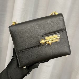 Hermes Mini Verrou Chaine Bag Chevre Mysore In Black