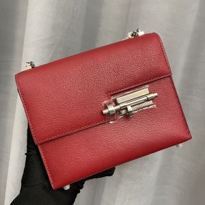 Hermes Mini Verrou Chaine Bag Chevre Mysore In Burgundy