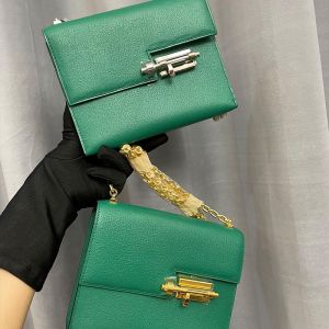 Hermes Mini Verrou Chaine Bag Chevre Mysore In Green