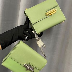 Hermes Mini Verrou Chaine Bag Chevre Mysore In Mint Green
