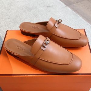 Hermes Oz Mules Women Calfskin In Brown