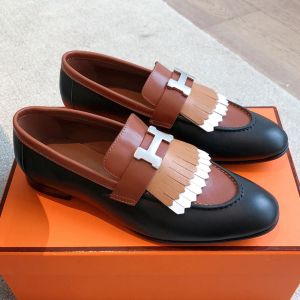 Hermes Royal Loafers Women Calfskin In Black/Brown