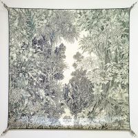 Hermes All'Orto Botanico di Palermo Scarf 90 In Grey/Green