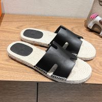 Hermes Antigua Espadrilles Men Calfskin In Black