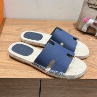 Hermes Antigua Espadrilles Men Epsom Calfskin In Blue