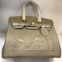 Hermes Birkin Bag Embossed Togo Leather Gold Hardware In Grey