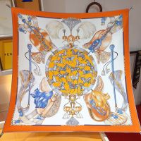 Hermes Cavalcades Scarf 90 In Orange