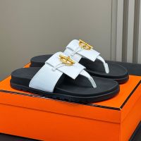 Hermes Joyce Slides Women Calfskin White/Black