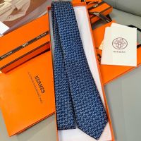 Hermes Mors a Olives Tie In Blue