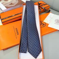 Hermes Mors a Olives Tie In Navy Blue